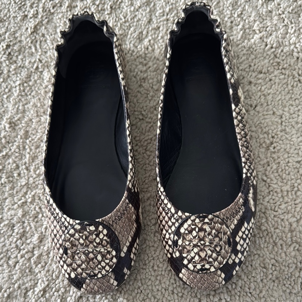 Tory Burch Snakeskin Ballet Flats